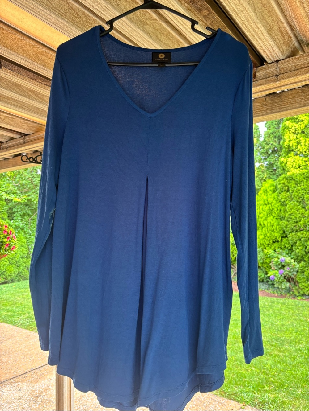 JM Classic V-Neck Long-Sleeve Women's Top - Navy Tunic Macy’s brand